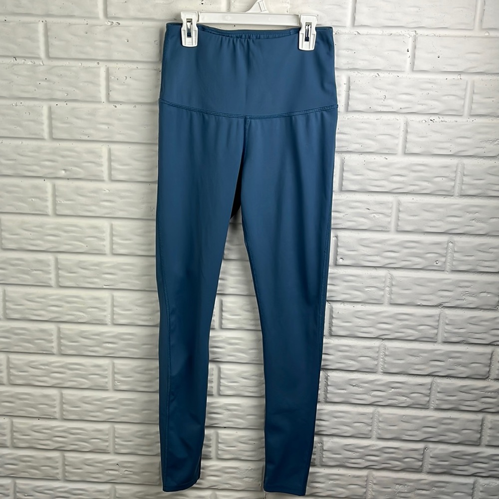 Queenieke High Waisted Steele Blue Leggings Size Medium
